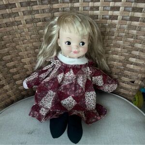 1966 Vintage Effanbee 1/2 Pint baby doll Quilt style Dress